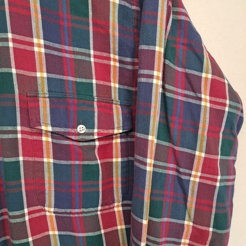 Brooks Brothers Makers L Cotton Plaid Flannel Button Down Shirt Made in USA - Picture 5 of 7